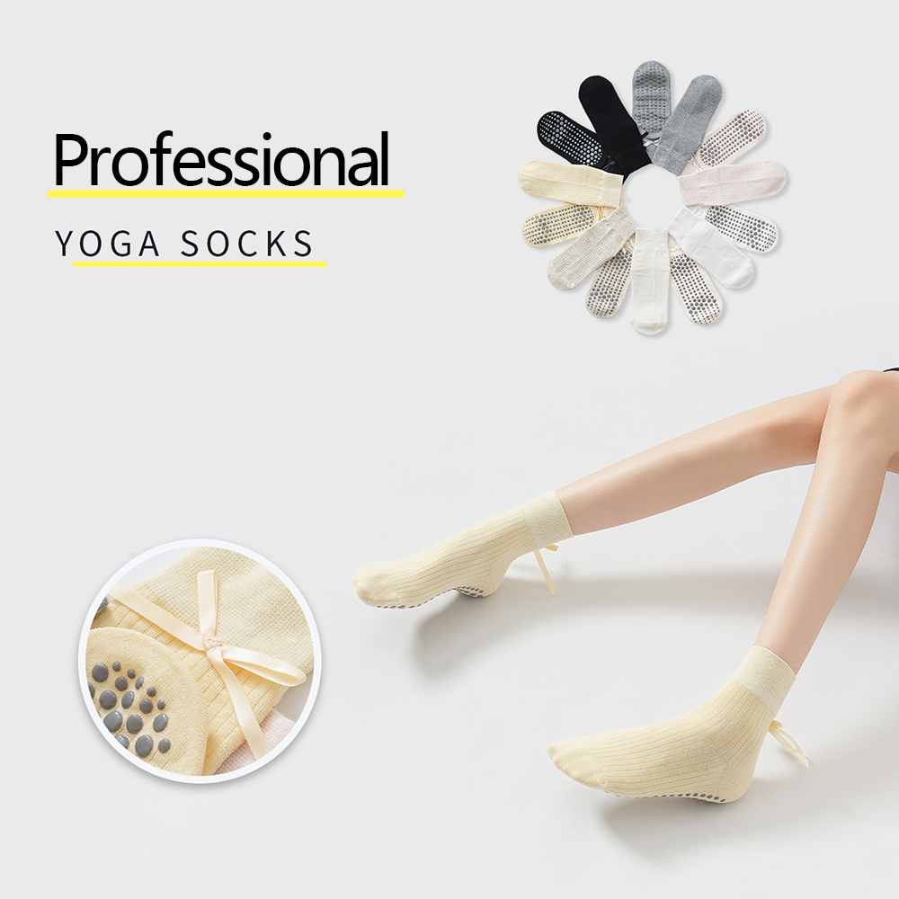 Sports Socks - Leuke Yoga Sokken met Strikje voor